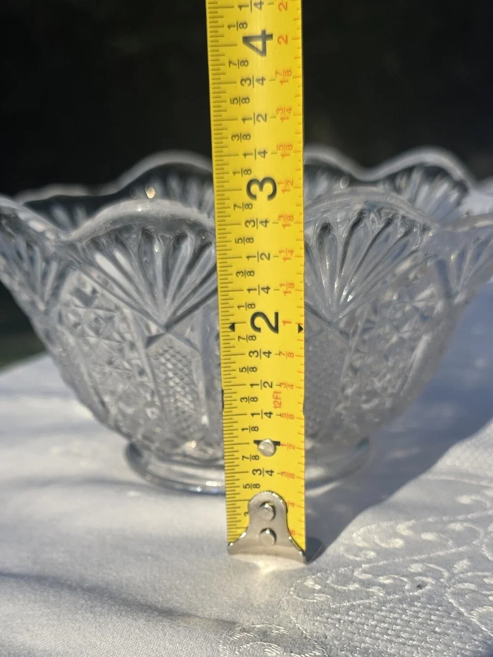 Antique EAPG US Glass Panama Berry Fruit Bowl Ruffled Clear 1904 Pristine